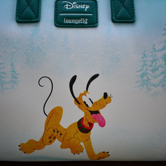 Loungefly Disney Mickey & Minnie Mouse Snowman Holiday Christmas Satchel Bag NWT - Picture 4 of 8